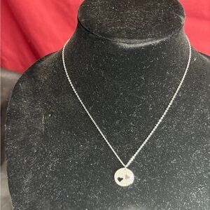 Swarovski Silver Circle Pendant Necklace